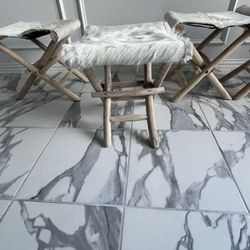 Cowhide Folding Stools (20% OFF) 