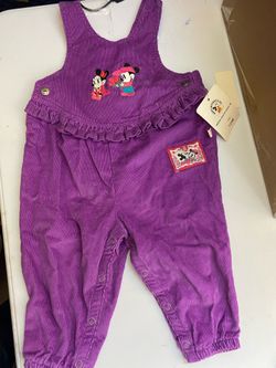 Girls 12 months nwt vintage baby Mickey corduroy overalls