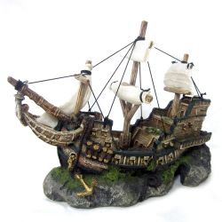 Topfin ship and sail bubbler  fishtank decor