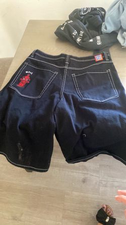 JNCO Style Black Denim Shorts