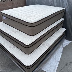 Queen Size Mattress Pillow Top Organic Cotton 12" 