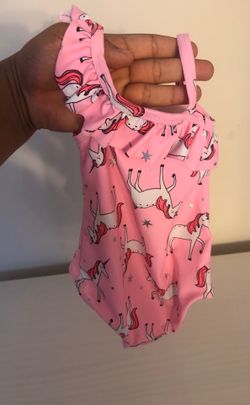 Pink unicorn baby swimsuit