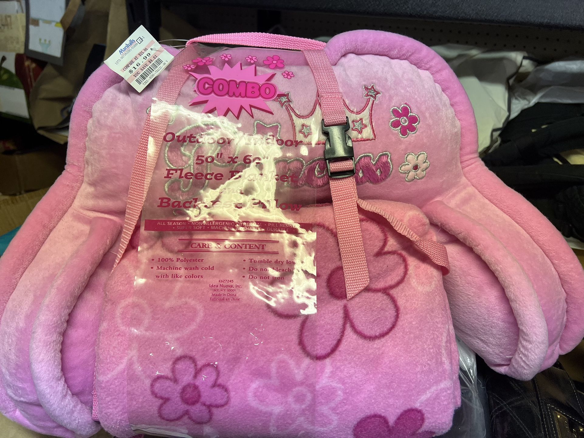 Little Girl Pillow And Blanket
