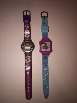 Two Dora the Explorer kids watches that work but need batteries