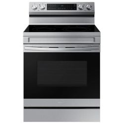 Samsung 6.3 cu. ft. Smart Wi-Fi Enabled Convection Electric Range with No Preheat AirFry in Stainless Steel