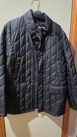 Womens Size Large Vince Camuto Black Diamond-quilted Puffer/Field Jacket