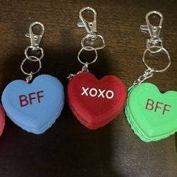 3D Printer Macaron Fidget Heart Keychains 