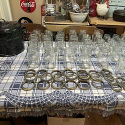 Large Canning Lot Water Bath Canner And Jars