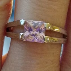 Beautiful Sterling Silver Cushion Cut Pink Sapphire Ring! 💍💕