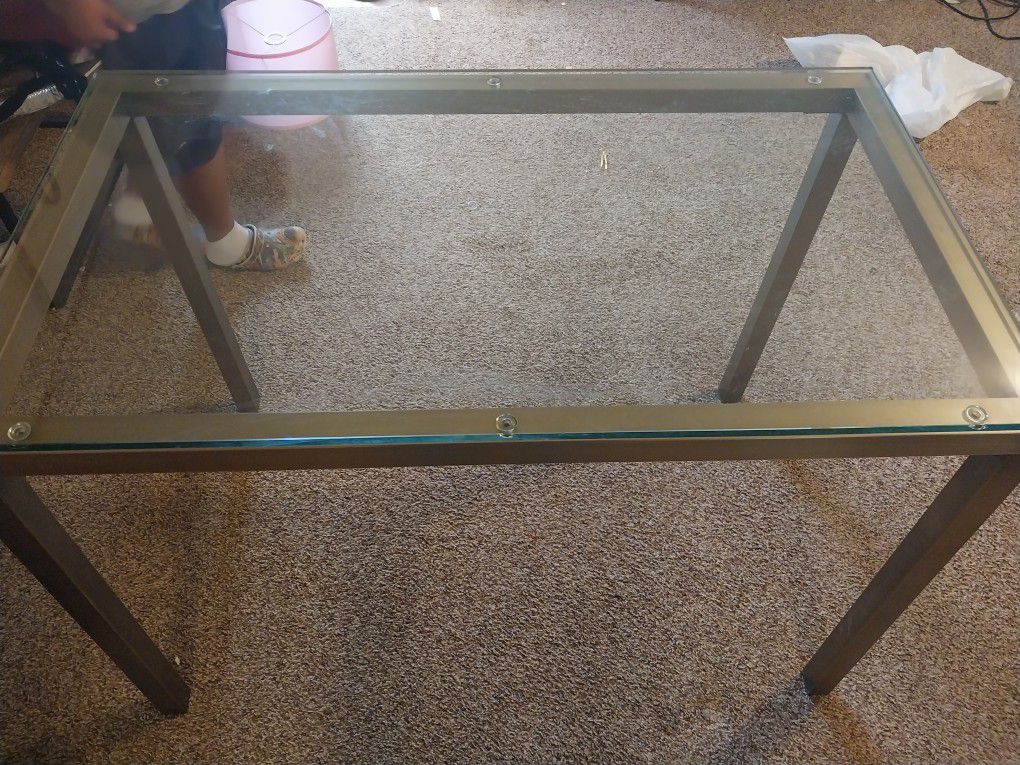 Glass Top Desk Or Table 