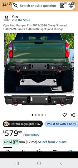 Chevy silverado rear bumper
