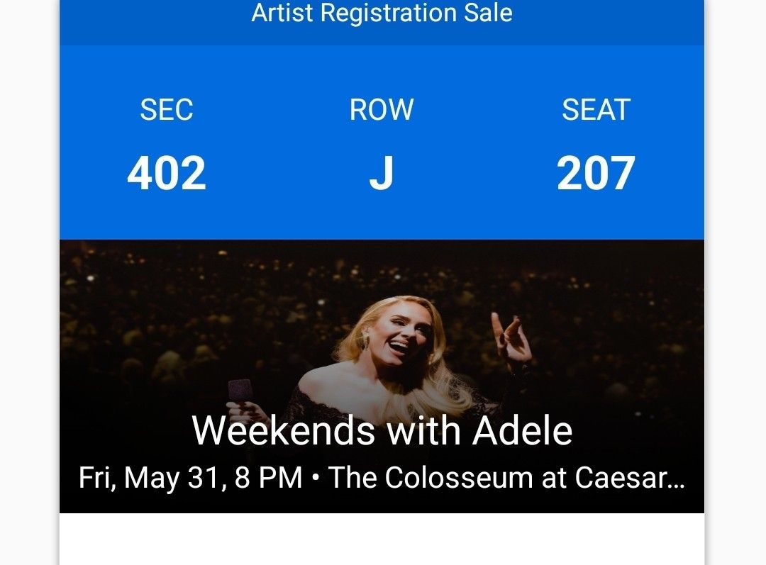 Weekends With Adele Ticket