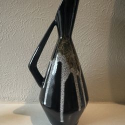 MCM Vintage Dip Glaze Pottery Vase Pitcher
