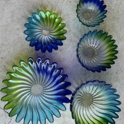 Various Sized Decorative Glass Bowl And Plate Set (5)