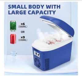 Car Refrigerator 7 Quart (7L) Electric Cooler Warmer 13°F~149°F 12V DC 100 240V AC Portable Mini Freezer Small Fridge for Truck Van RV SUV Travel Cool