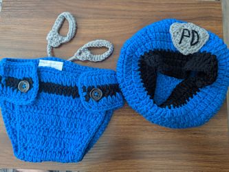 NEW Crochet Baby Police Officer Set