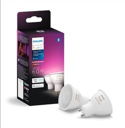TWO Philips Hue Smart 60W GU10 LED Bulb - colored bulbs