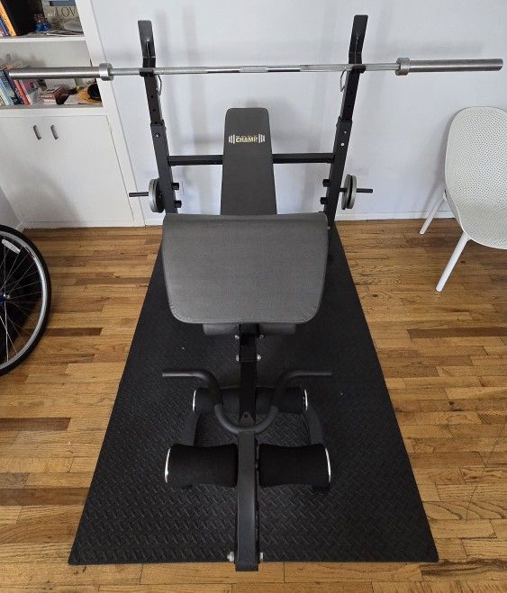 Workout Bench w/ Barbell