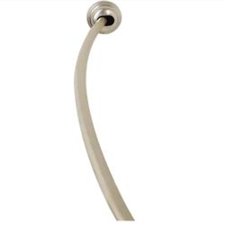 Zenna Home NeverRust 50 in. to 72 in. Aluminum Dual Mount Curved Shower Curtain Rod in Brushed Nickel=Q2-351