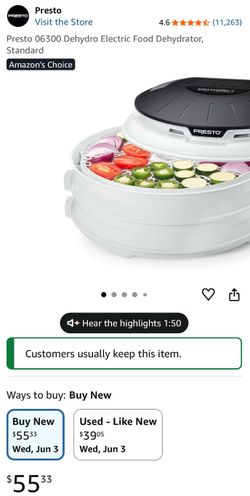Presto 06300 Dehydro Electric Food Dehydrator, Standard