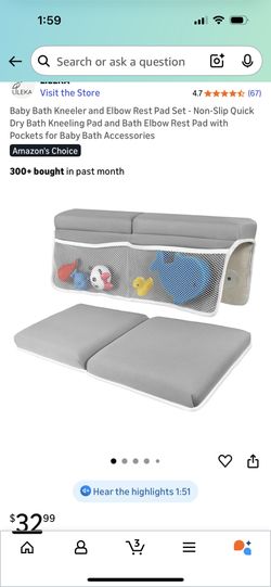 Baby Bunny Kneeler And Elbow Bath Set