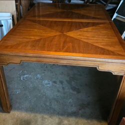 Vintage/ Antique Solid Wood Dining Table 67.5Wx 44Dx 30H w/Two 20" 1 Leaves "SUPER HEAVY" Extends To 108"