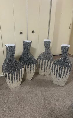 $140 each vase only 4 vases available Large Mother of Pearl inlay Mosaic Tile Floor Vase pick up Gaithersburg md20877