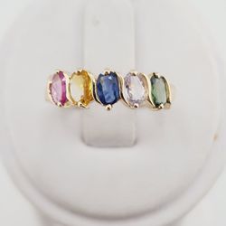 14k gold multi sapphire ring