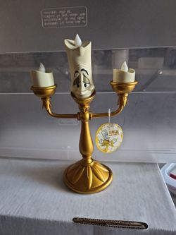Disney Parks Beauty And The Beast Lumiere Candlestick Light-Up 11" Figurine New