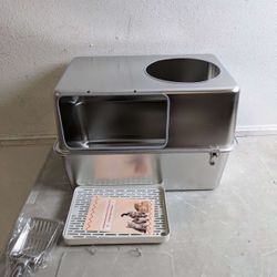 Hooded Cat Litter Box with Lid Detachable Hood Large Capacity Kitty Litter Tray Cat Toilet Sandbox