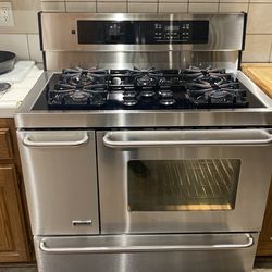 Stove gas kenmore elite stainless steel