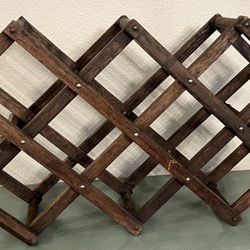 Accordion Wooden Folding Wine Rack - Cottage Core Farmhouse Style 