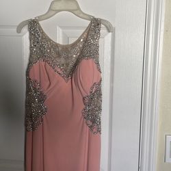 Pink gemstone medium sized prom / evening gown .