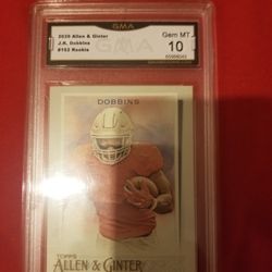 J.K. DOBBIN ROOKIE CARD G.M.A GRADED 10 