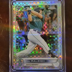 Cal Raleigh - 2022 Topps Chrome #149 (RC) X-Fractor parallel - Seattle Mariners