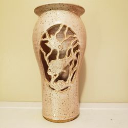 Studio Pottery Cut Out Vase Signed

