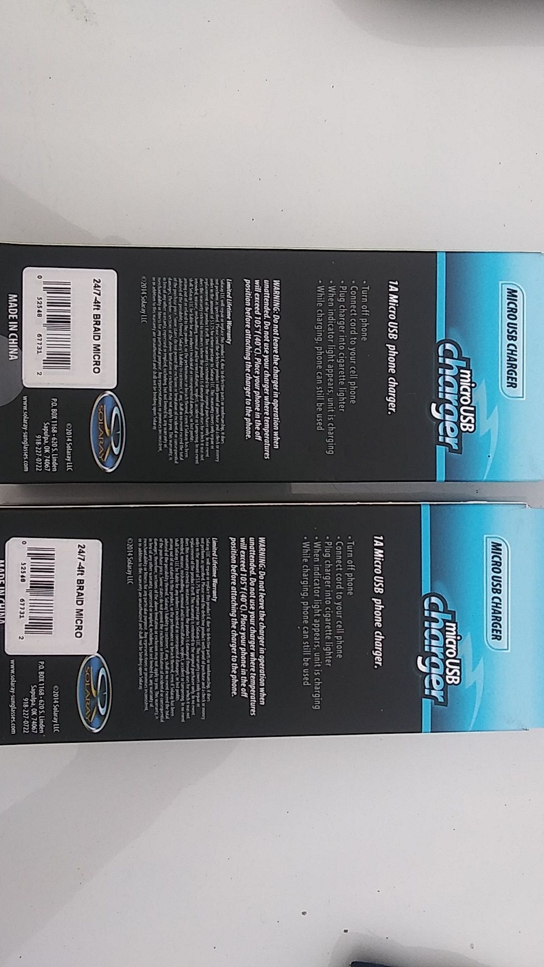 Set of 2 Micro USB car chargers