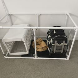PUPPY STARTER KIT!! Large Clear Dog Pen, Small Crate & Travel Carrier