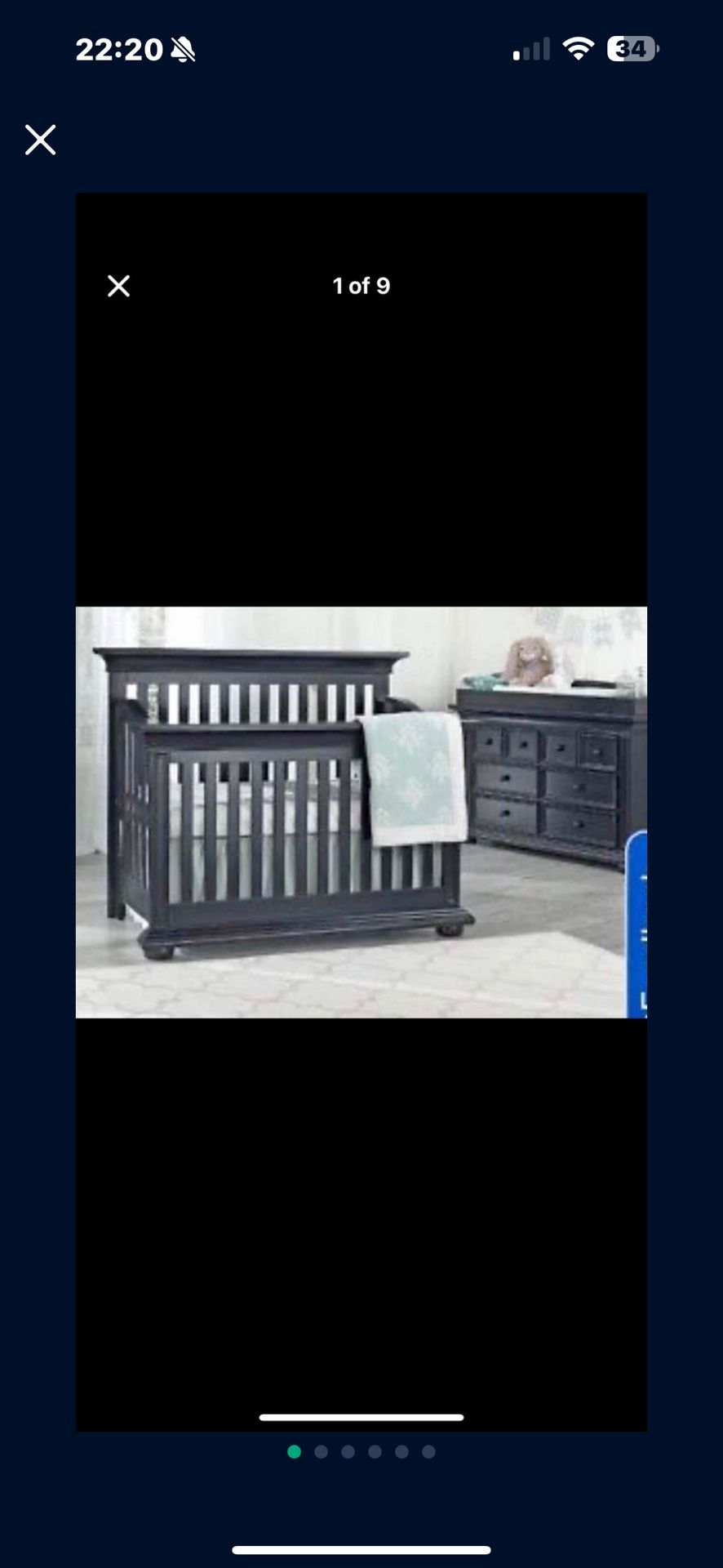 3 Piece Crib, Mattress, and Dresser