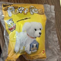 2007 Wendy’s Meal Toy. Plush Puppies Toy White