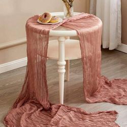 Dust Pink Cheese Cloth Table Runner 
