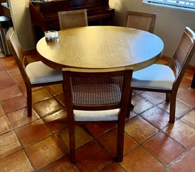 Becky Owens Oak Rattan Dining Set