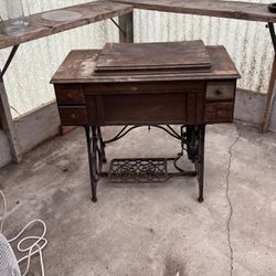 Antique Franklin Sewing Machine with Cabinet