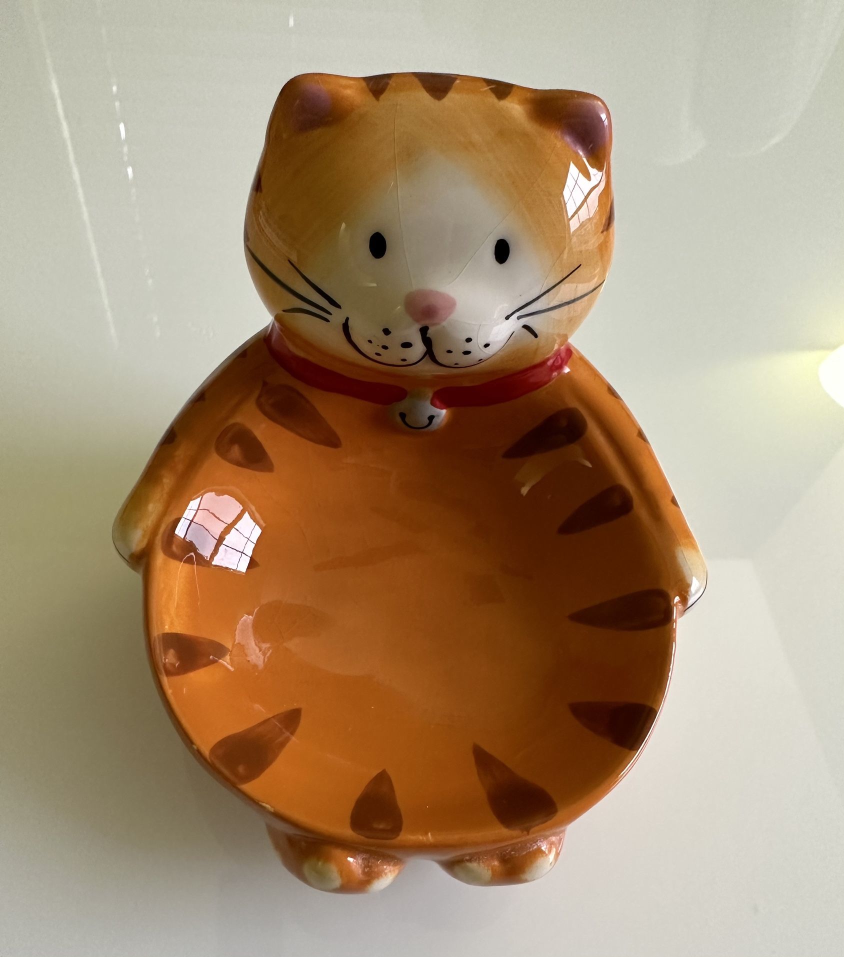 Ceramic Orange Cat Scrubby Sponge Holder.