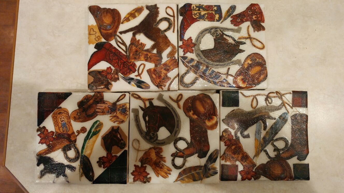 Ceramic Cowboy Coasters