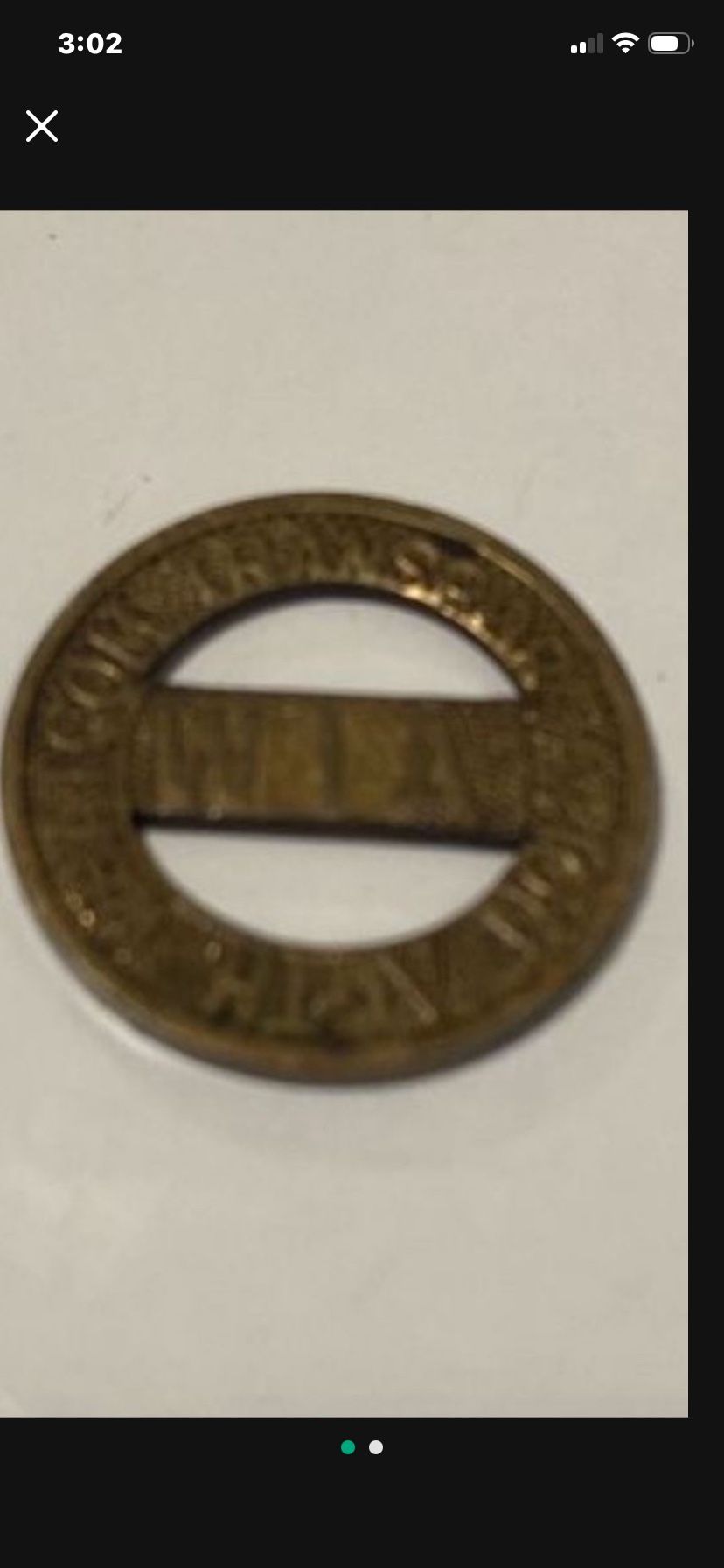 Whatcom Transportation Authority Transit Token Atwood/Coffee WA40O