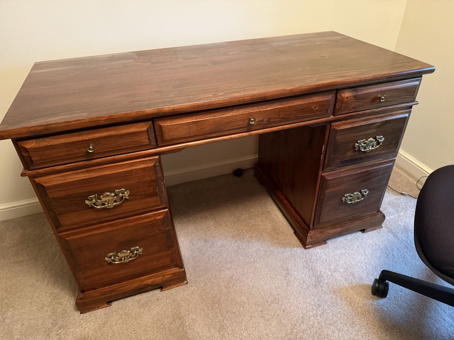 Dark Solid Wood Desk
