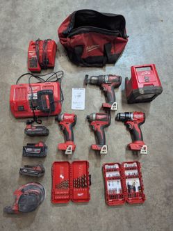 Milwaukee and DeWalt tools