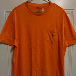 🐎 New Polo Ralph Lauren Shirt Large Classic Fit Orange Green Pony BG22 