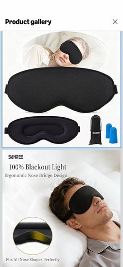 Sleep Mask for Side Sleeper Women Men,Blackout Eye Masks for Sleep,3D Contoured Sleeping Mask,Breathable Adjustable Eye Cover Blindfold with lash Exte